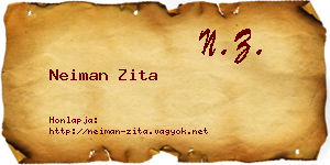Neiman Zita névjegykártya